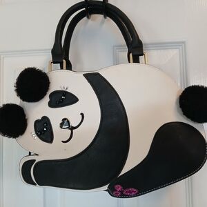 Betsey Johnson Black & White Panda Satchel